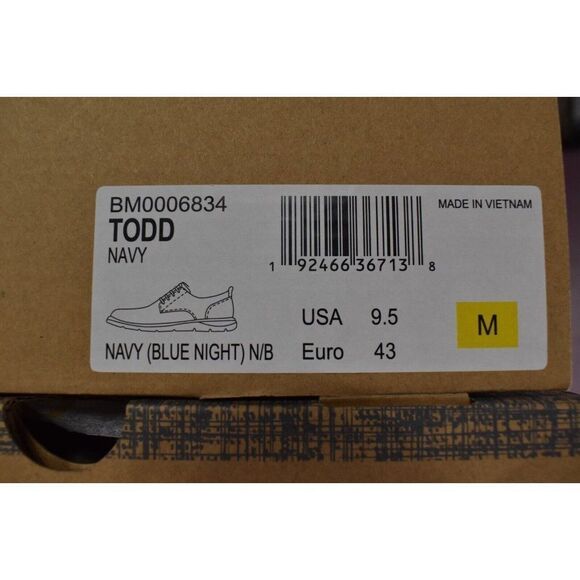 Born Mens Size 9.5 Todd Navy Blue Nubuck Plain Toe Derby Casual Shoes main image 6